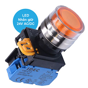 Nút nhấn giữ có đèn IDEC YW4L-AF2E10Q4A 24VAC/DC D22 1NO (Hổ phách)