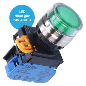 Nút nhấn giữ có đèn IDEC YW4L-AF2E10Q4G 24VAC/DC D22 1NO (Xanh)