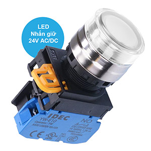 Nút nhấn giữ có đèn IDEC YW4L-AF2E10Q4PW 24VAC/DC D22 1NO (Trắng)