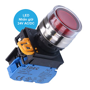 Nút nhấn giữ có đèn IDEC YW4L-AF2E10Q4R 24VAC/DC D22 1NO (Đỏ)