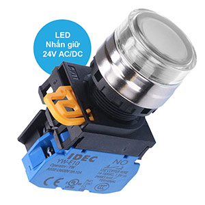 Nút nhấn giữ có đèn IDEC YW4L-AF2E10Q4W 24VAC/DC D22 1NO (Trắng)