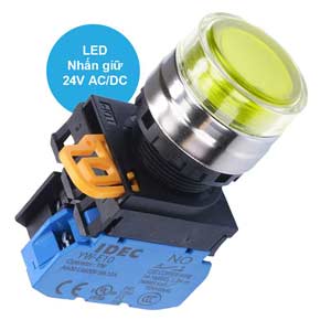 Nút nhấn giữ có đèn IDEC YW4L-AF2E10Q4Y 24VAC/DC D22 1NO (Vàng)