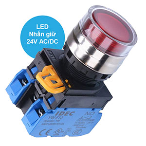 Nút nhấn giữ có đèn IDEC YW4L-AF2E20Q4R 24VAC/DC D22 2NO (Đỏ)