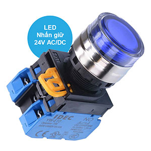 Nút nhấn giữ có đèn IDEC YW4L-AF2E20Q4S 24VAC/DC D22 2NO (Xanh)