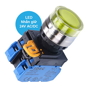 Nút nhấn giữ có đèn IDEC YW4L-AF2E20Q4Y 24VAC/DC D22 2NO (Vàng)