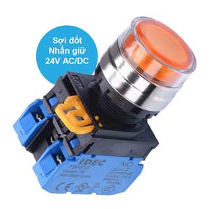 Nút nhấn giữ có đèn IDEC YW4L-AF2E20Q7A 24VAC/DC D22 2NO (Hổ phách)