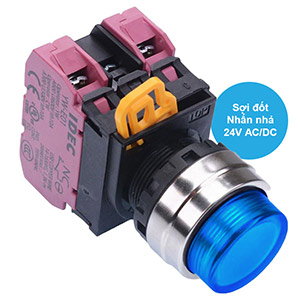 Nút nhấn nhả có đèn IDEC YW4L-M2E02Q7S 24VAC/DC D22 2NC (Xanh)