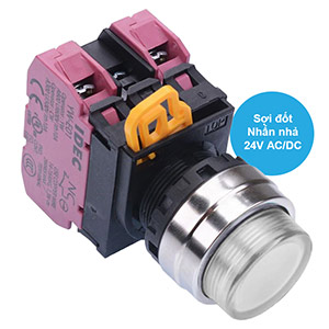 Nút nhấn nhả có đèn IDEC YW4L-M2E02Q7W 24VAC/DC D22 2NC (Trắng)