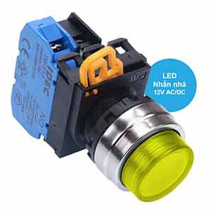 Nút nhấn nhả có đèn IDEC YW4L-M2E10Q3Y 12VAC/DC D22 1NO (Vàng)