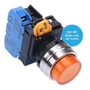 Nút nhấn nhả có đèn IDEC YW4L-M2E10Q7A 24VAC/DC D22 1NO (Hổ phách)