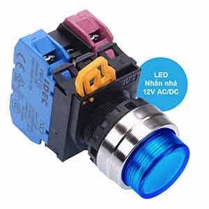 Nút nhấn nhả có đèn IDEC YW4L-M2E11Q3S 12VAC/DC D22 1NO+1NC (Xanh)