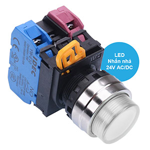 Nút nhấn nhả có đèn IDEC YW4L-M2E11Q4PW 24VAC/DC D22 1NO+1NC (Trắng)