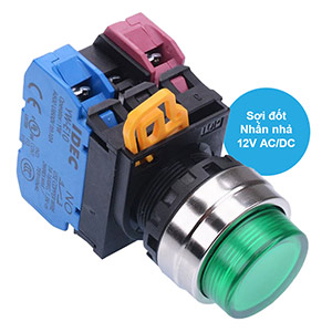 Nút nhấn nhả có đèn IDEC YW4L-M2E11Q6G 12VAC/DC D22 1NO+1NC (Xanh)