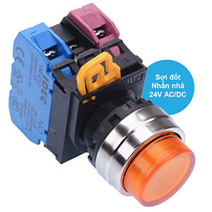 Nút nhấn nhả có đèn IDEC YW4L-M2E11Q7A 24VAC/DC D22 1NO+1NC (Hổ phách)