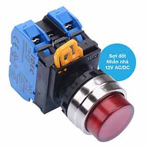 Nút nhấn nhả có đèn IDEC YW4L-M2E20Q6R 12VAC/DC D22 2NO (Đỏ)