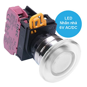 Nút nhấn nhả có đèn IDEC YW4L-M4E01Q2W 6VAC/DC D22 1NC (Trắng)