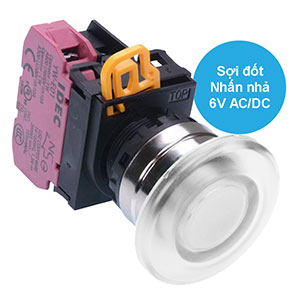 Nút nhấn nhả có đèn IDEC YW4L-M4E01Q5W 6VAC/DC D22 1NC (Trắng)