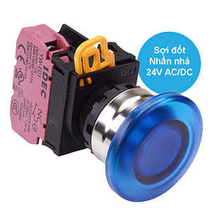 Nút nhấn nhả có đèn IDEC YW4L-M4E01Q7S 24VAC/DC D22 1NC (Xanh)