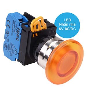 Nút nhấn nhả có đèn IDEC YW4L-M4E10Q2A 6VAC/DC D22 1NO (Hổ phách)