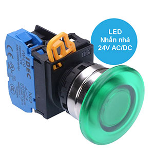 Nút nhấn nhả có đèn IDEC YW4L-M4E10Q4G 24VAC/DC D22 1NO (Xanh)