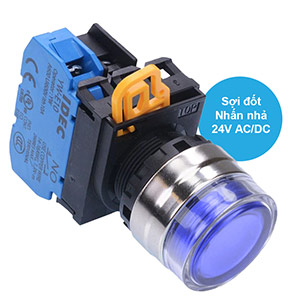 Nút nhấn nhả có đèn IDEC YW4L-MF2E10Q7S 24VAC/DC D22 1NO (Xanh)