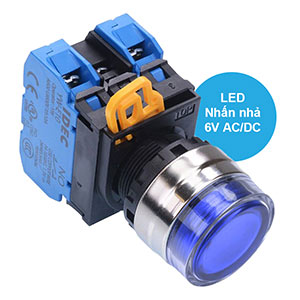 Nút nhấn nhả có đèn IDEC YW4L-MF2E20Q2S 6VAC/DC D22 2NO (Xanh)