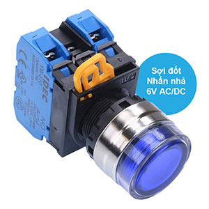 Nút nhấn nhả có đèn IDEC YW4L-MF2E20Q5S 6VAC/DC D22 2NO (Xanh)