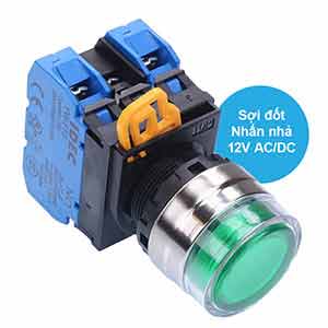 Nút nhấn nhả có đèn IDEC YW4L-MF2E20Q6G 12VAC/DC D22 2NO (Xanh)