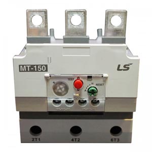Rơ le nhiệt LS MT-150/3H 130S 110…150A; Không có vi sai nhiệt độ (3-heater); Tiếp điểm phụ: 1NO+1NC; Chế độ giải trừ lỗi: Thủ công, Tự động; Kiểu kết nối: Kẹp vít