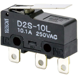 Công tắc hành trình  OMRON D2S-10L BY OMZ Hinge lever; SPDT; 10A at 250VAC; 1.47N; 19.8mm; 9.7mm; 6.4mm