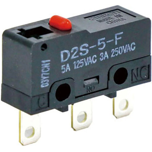 Công tắc hành trình  OMRON D2S-5-F BY OMZ Pin plunger; SPDT; 5A at 125VAC; 0.49N; 19.8mm; 9.7mm; 6.4mm