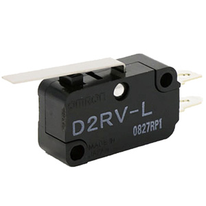 Công tắc hành trình OMRON D2RV-L Hinge lever; SPST (1NO); 10W DC; 0.49N; 37.8mm; 15.9mm; 10.3mm