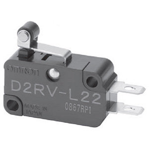 Công tắc hành trình OMRON D2RV-L22 Hinge roller lever; SPST (1NO); 10W DC; 0.49N; 37.8mm; 15.9mm; 10.3mm
