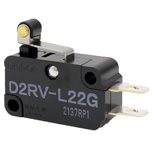 Công tắc hành trình OMRON D2RV-L22G Hinge roller lever; SPST (1NO); 10W DC; 0.98N; 37.8mm; 15.9mm; 10.3mm