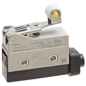 Công tắc hành trình OMRON D4MC-2020 Hinge roller lever; SPDT; 10A at 250VAC, 6A at 30VDC; 2.94N; 55mm; 44.8mm; 21.7mm