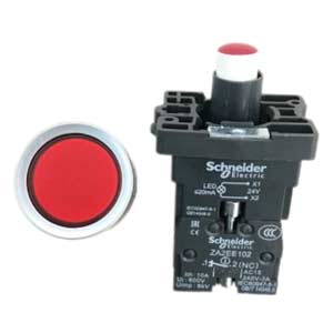 Nút nhấn có đèn XA2EW34B2 Schneider 1NC, màu đỏ, 24VAC/DC