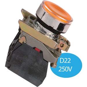 XB4BW3565 nút nhấn nhả có đèn phi 22 màu cam Schneider