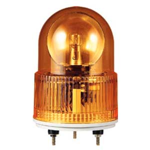 Đèn xoay cảnh báo QLIGHT S100R-BZ-24-A 24VDC D100 có còi màu hổ phách