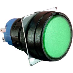 Đèn báo IDEC LW1P-12G Đầu chìm hình tròn; 6VAC, 6VDC; D22; Đèn led; Màu xanh lá cây