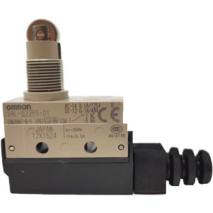 Công tắc hành trình OMRON SHL-Q2255-01 Roller plunger; SPDT; 10A at 250VAC, 5A at 30VDC; 9.81N; 45.6mm; 25.5mm; 17.5mm