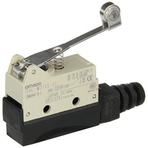Công tắc hành trình OMRON SHL-W2155-01 Hinge roller lever; SPDT; 10A at 250VAC, 5A at 30VDC; 2.55N; 45.6mm; 25.5mm; 17.5mm