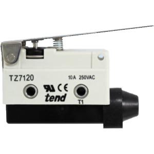 Công tắc hành trình TEND TZ-7120 Hinge lever; SPDT; 10A at 250VAC, 8A at 30VDC; 1.47N; 54mm; 21.4mm