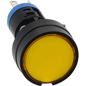 Đèn báo D12mm IDEC HA1P-14Y Đầu chìm hình tròn; 24VAC, 24VDC; D16; Đèn led; Vàng