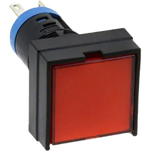 Đèn báo D12mm IDEC HA2P-14R Hình vuông có vỏ bảo vệ 3 cạnh; 24VAC, 24VDC; D16; Đèn led; Đỏ