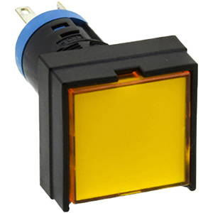 Đèn báo D12mm IDEC HA2P-13Y Hình vuông có vỏ bảo vệ 3 cạnh; 12VAC, 12VDC; D16; Đèn led; Vàng