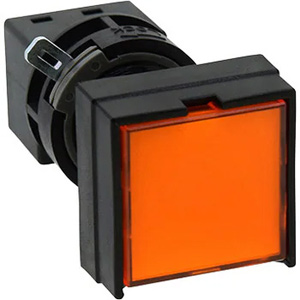 Đèn báo D12mm IDEC HA2P-1C03A Hình vuông có vỏ bảo vệ 3 cạnh; 12VAC, 12VDC; D16; Đèn led; Màu hổ phách