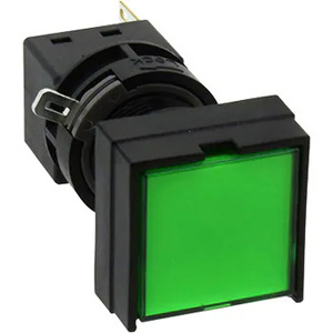 Đèn báo D12mm IDEC HA2P-1C03G Square with 3-sided barrier; 12VAC, 12VDC; D16; Đèn led; Màu xanh lá cây