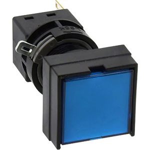 Đèn báo D12mm IDEC HA2P-1C03S Hình vuông có vỏ bảo vệ 3 cạnh; 12VAC, 12VDC; D16; Đèn led; Màu xanh da trời