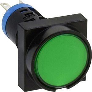 Đèn báo D12mm IDEC HA3P-14G Đầu chìm hình tròn; 24VAC, 24VDC; D16; Đèn led; Màu xanh lá cây