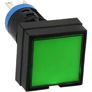 Đèn báo D12mm IDEC HA4P-13G Square flush; 12VAC, 12VDC; D16; Đèn led; Màu xanh lá cây